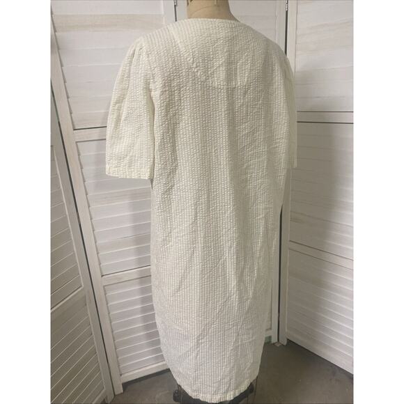 Charter Club Intimates Nightgown Housecoat Robe Seersucker Cotton Modest Large - Picture 6 of 8